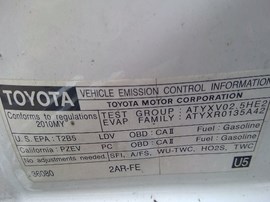 2010 TOYOTA CAMRY, WHITE, LE, 2.5L, AT. Z25986